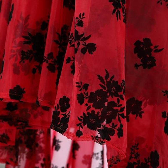 NWT Beautiful Red & Black Halloween Costume Corset Steampunk Gothic Salo… - Picture 15 of 16